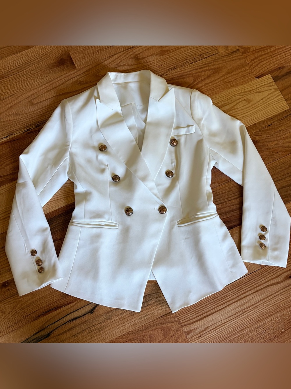 White Double-Breasted Women’s Blazer Jacket